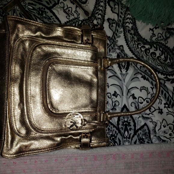 Metallic Gold Michael Kors Large Satchel - Picture 10 of 12